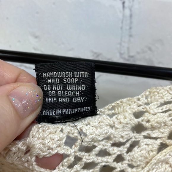 Macelli Vintage Cotton Crochet bohemian festival Medium Top - Picture 6 of 9